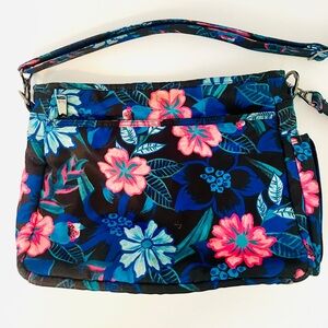 LUG Floral pink and blue nylon Crossbody Bag